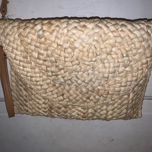 Straw cross body purse